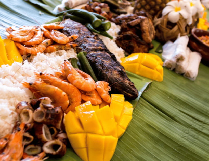Boracay: Island Hopping with Lunch, Helmet Diving & ATV - Tambisaan Beach and the included buffet lunch