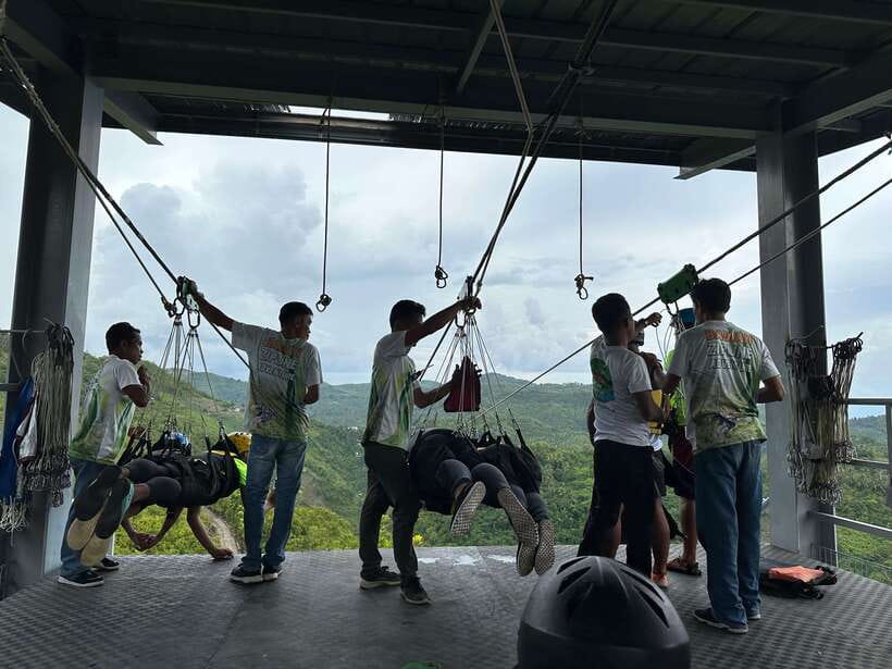 Cebu: Kawasan Canyoneering with Ziplining Adventure - The zipline comes before the canyon walk