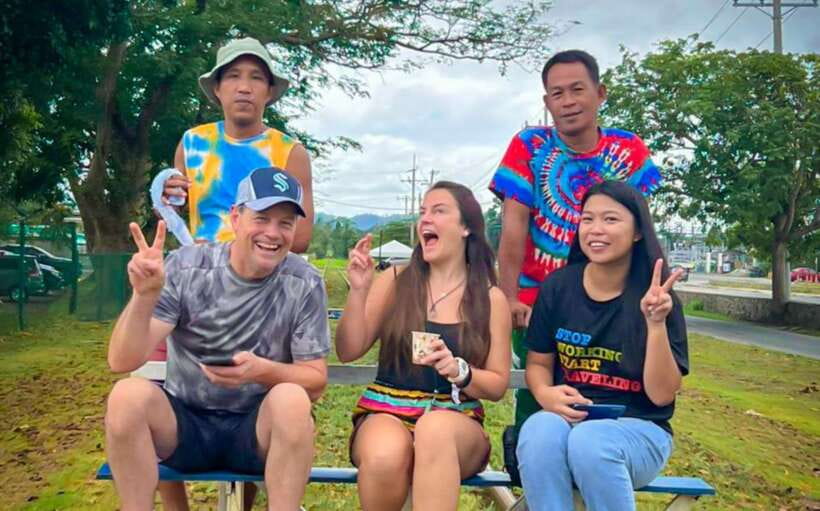 From Manila: Pagsanjan Falls Day Tour - Under Pagsanjan Falls on a bamboo raft