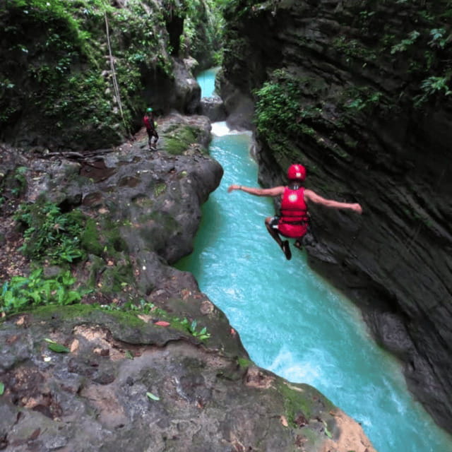 Kawasan Falls Canyoneering Transfers from Cebu with Lunch - The real appeal: a waterfall reached by canyon