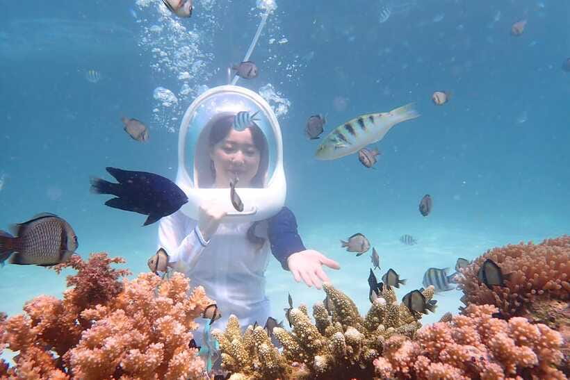Panglao: Helmet Diving Experience with Photos and Videos - Walking underwater for 20 minutes