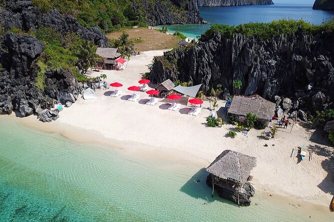 Seacret Luxury Catamaran Yacht Group Island Hopping Tour - Big Lagoon and the cliffs at the entrance